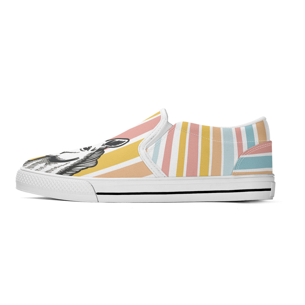 Assymetrical Pastel Fun Slip on Shoes