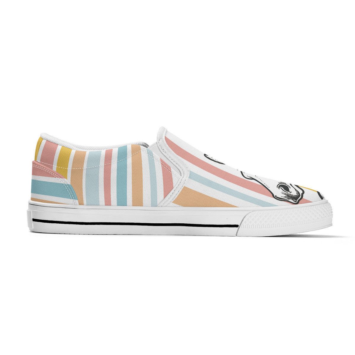 Assymetrical Pastel Fun Slip on Shoes