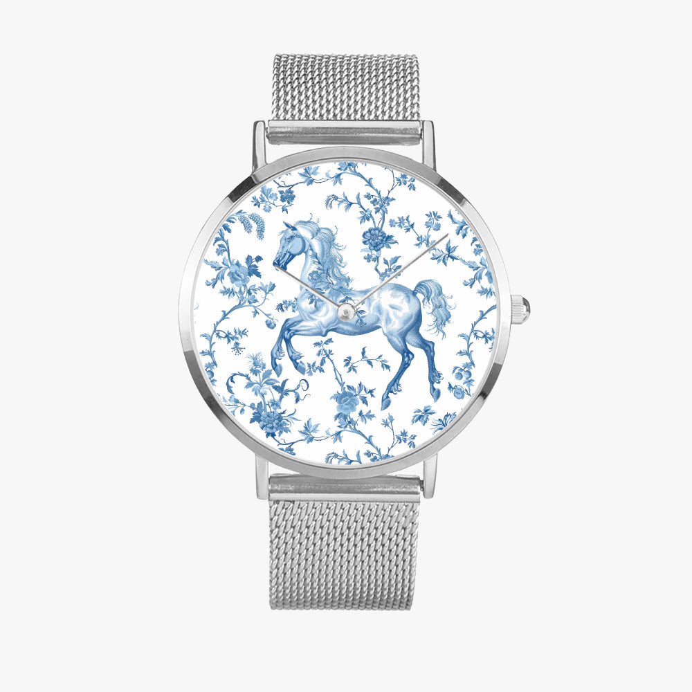 Premium stainless steel watch with horse design for horse lovers