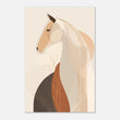 Abstract horse wall art with warm neutral tones, flowing linework, and a calm elegant equestrian design.