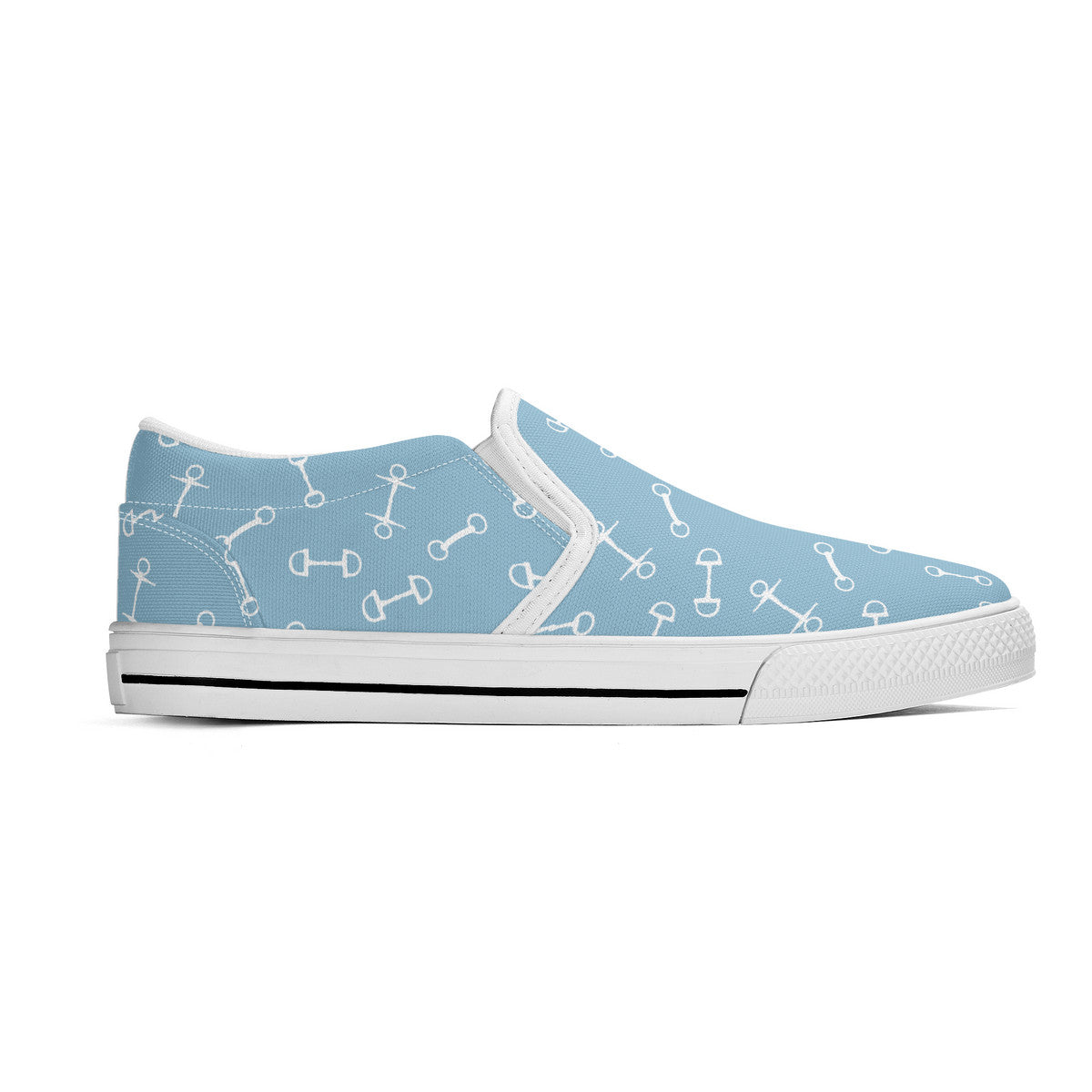 Horse Bit  Design  Slip  On Shoes - Candy Colours - Blue