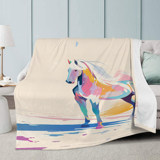 Pastel Horse Micro Fleece Blanket