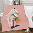 Pink  Boho Micro Fleece Blanket