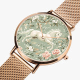 Premium rose gold stainless steel watch with horse design for horse lovers