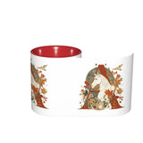 Floral Red - 26 Alphabets Horse Theme Ceremic Coffee mug