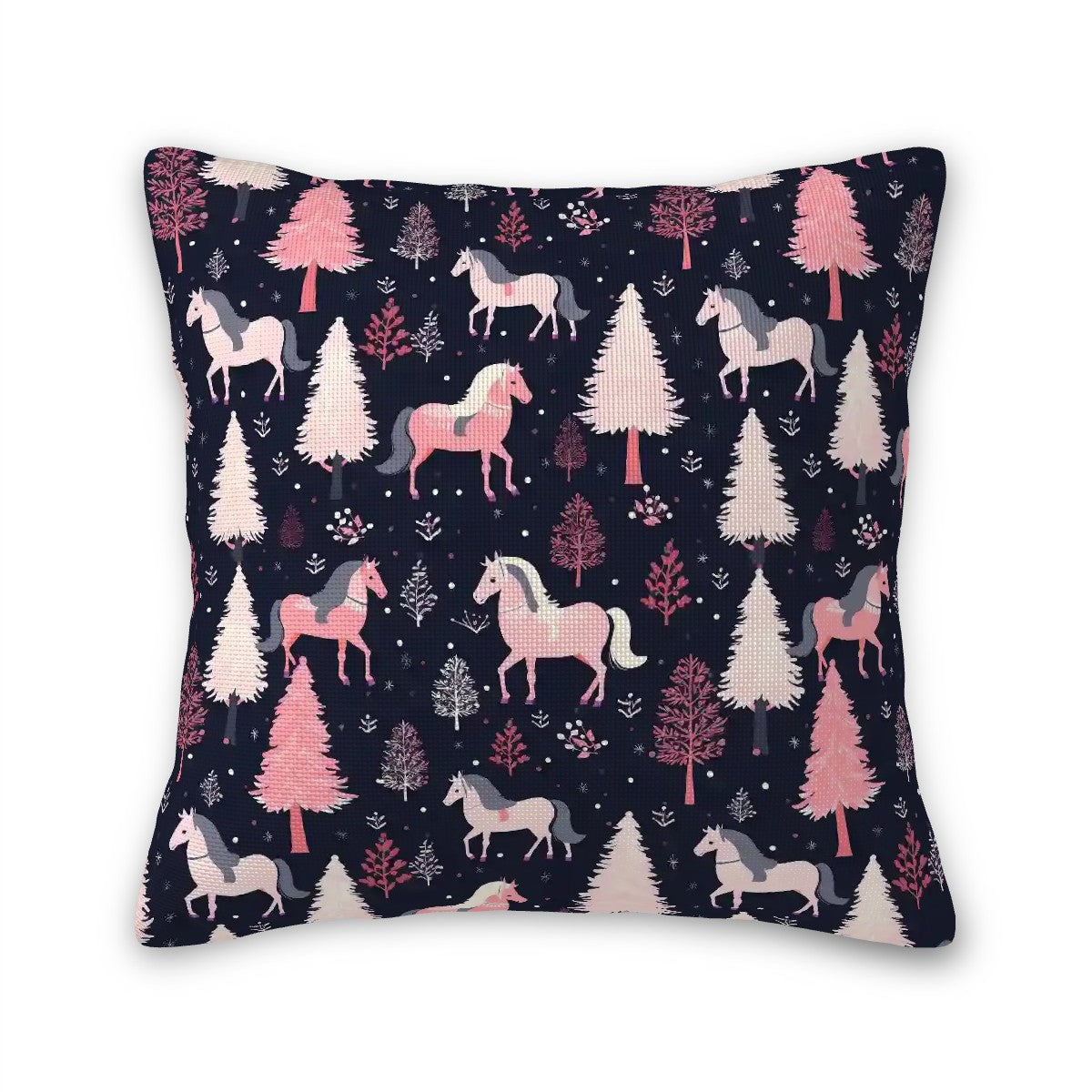 Pink and Horses Throw Pillow Covers