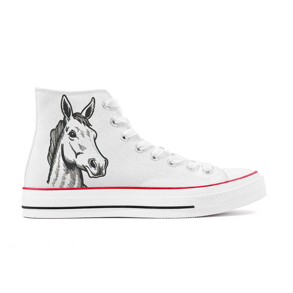 Sketch Art Funny Horse - Hi Tops