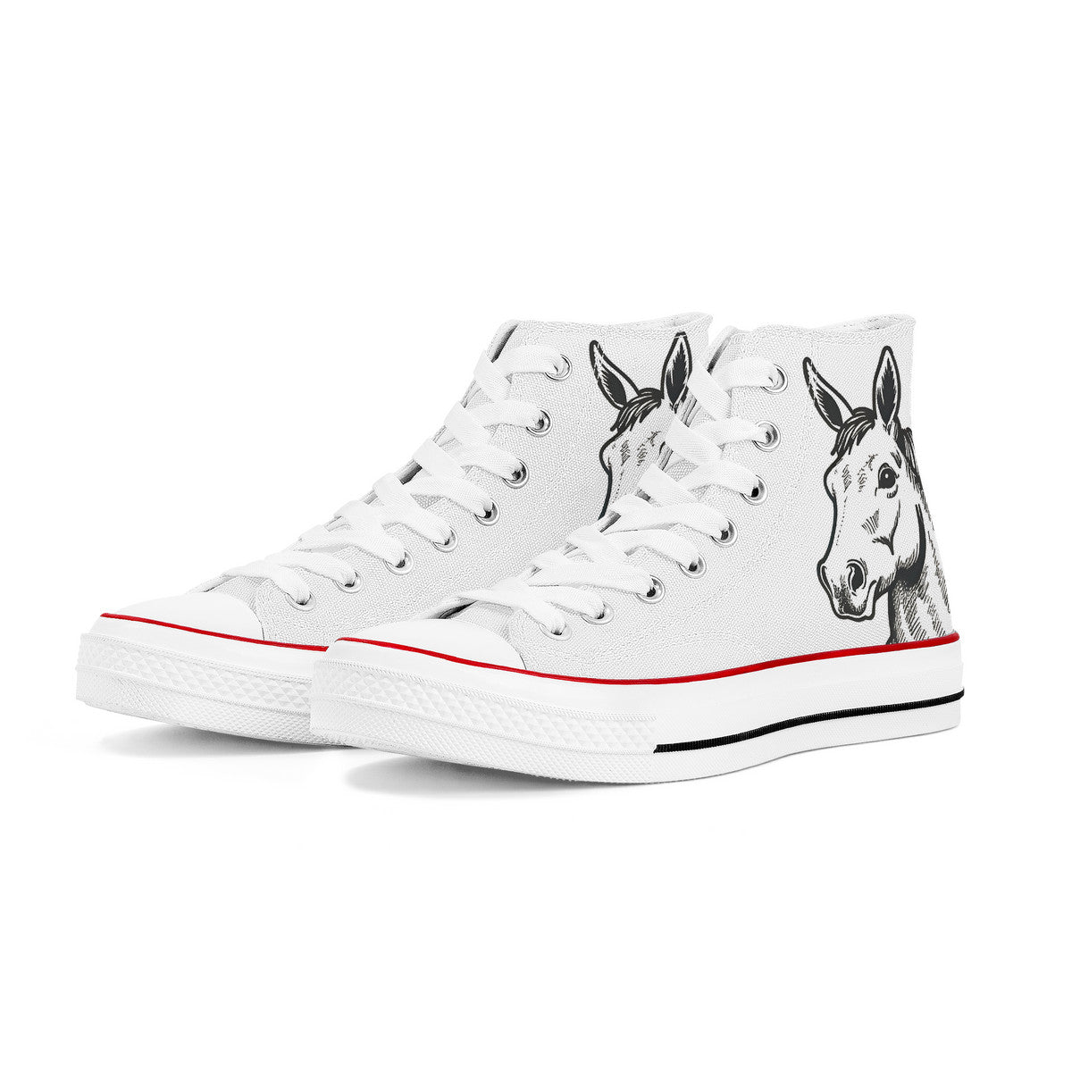Sketch Art Funny Horse - Hi Tops