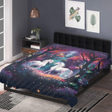 Horse Themed, breathable and light weight blanket with shams quilted on both sides. Horse & animal Lover Gift