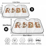 Floral Red Car Windshield Sunshade