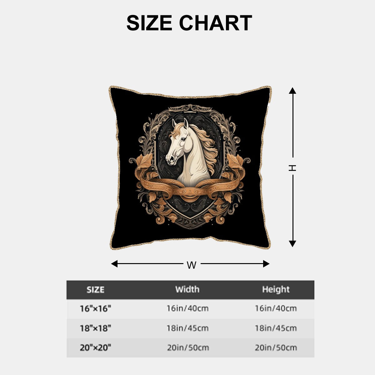 Horse Emblem Velvet Bordered Pillow Covers