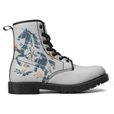Tartan Check Floral Leather Boots