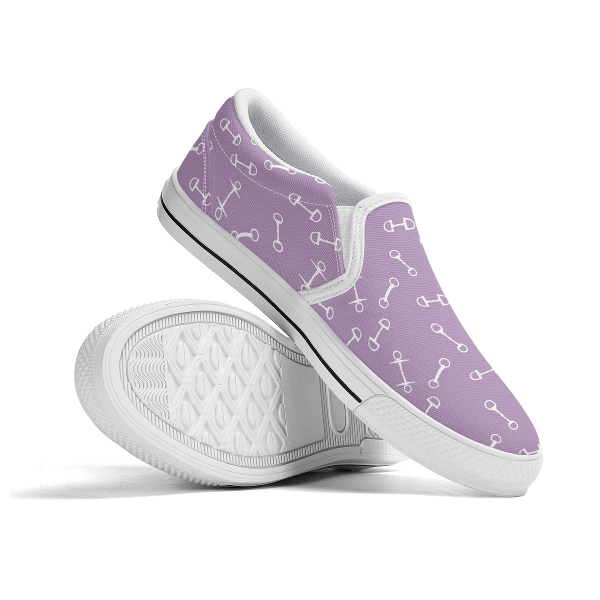 Horse Bit Design Slip  On Shoes - Candy Colors - Purple