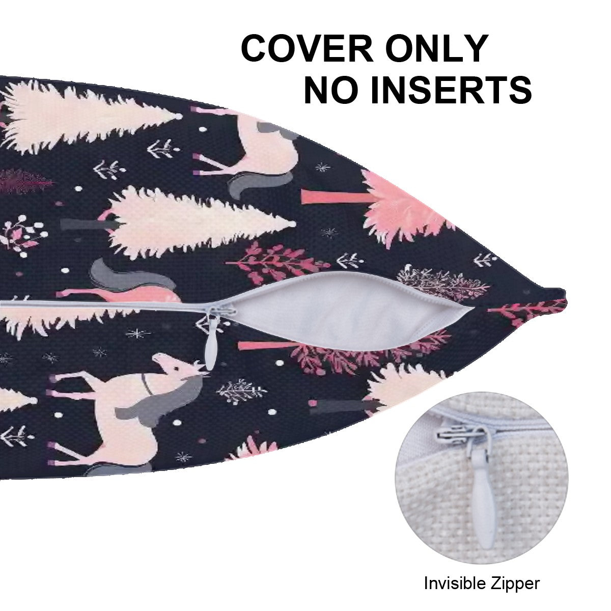 Pink and Horses Throw Pillow Covers