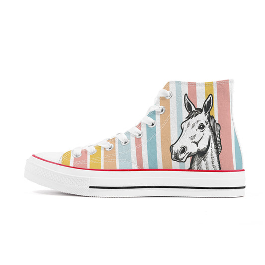 Pastel Funny Horse Hi Tops