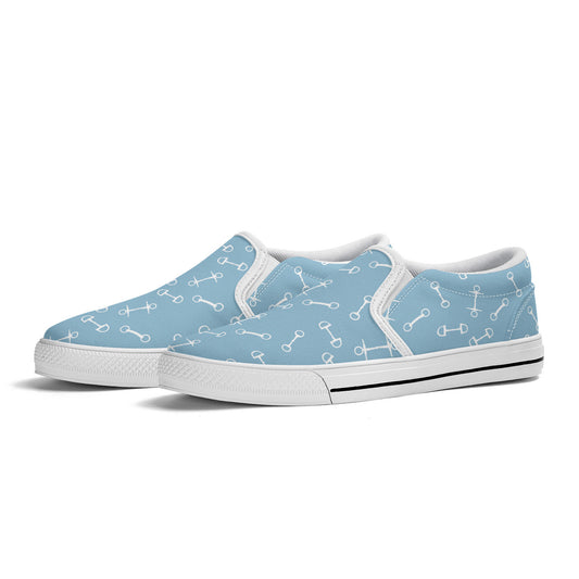 Horse Bit  Design  Slip  On Shoes - Candy Colours - Blue