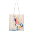 White horse design tote bag, horse lover gift, boho white tote bag, gift for her, animal lover, equestrian design, horse art
