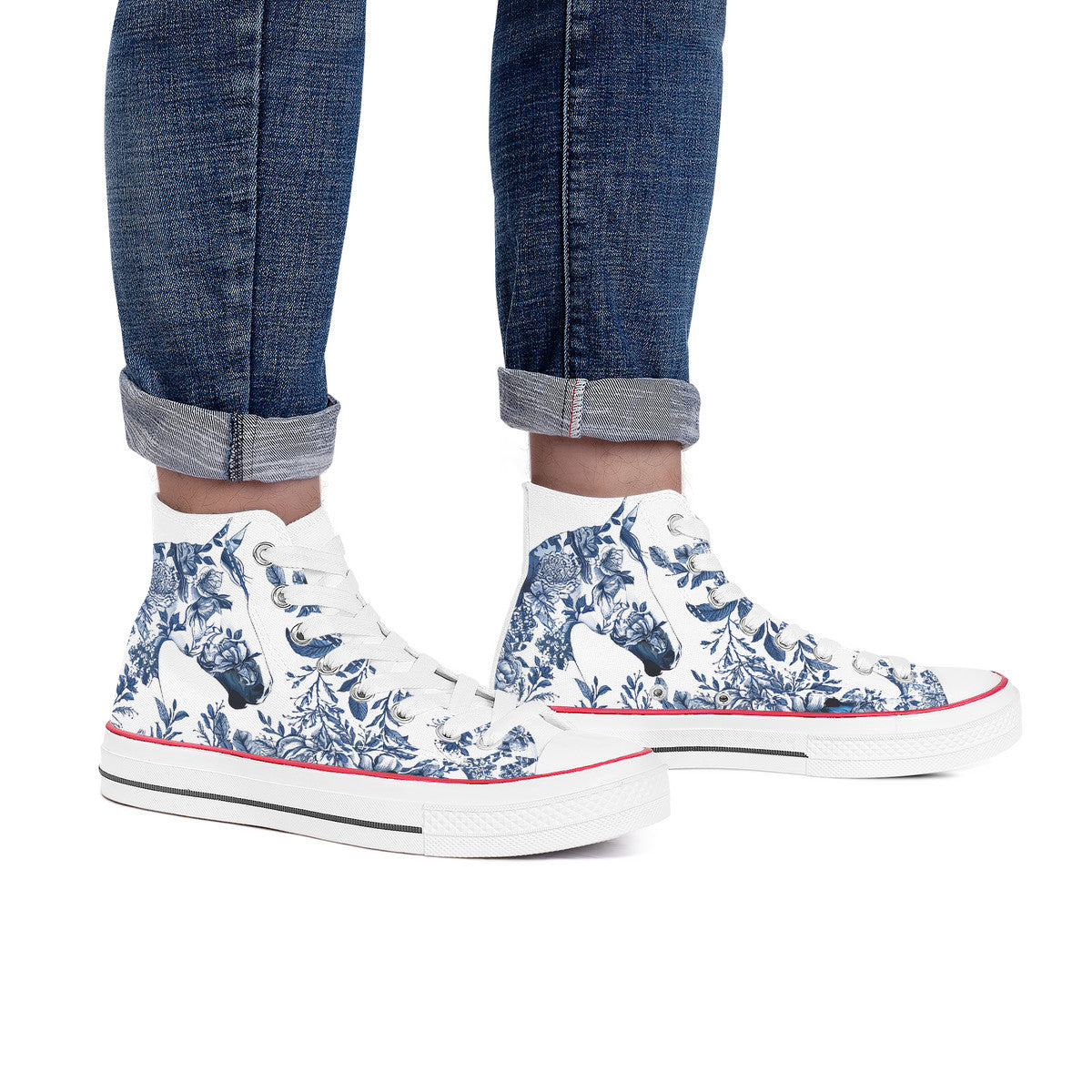 Horse Toile Style Hi Tops