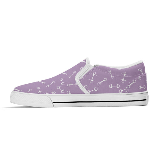 Horse Bit Design Slip  On Shoes - Candy Colors - Purple