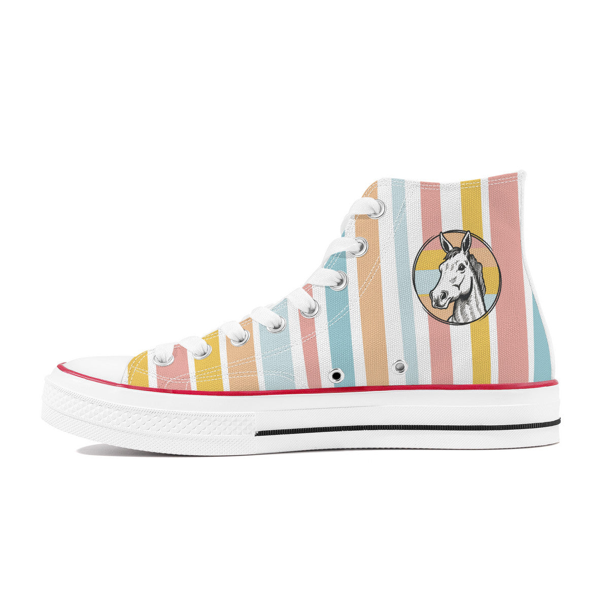 Pastel Funny Horse Hi Tops