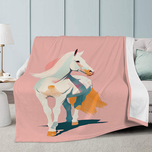 Pink  Boho Micro Fleece Blanket