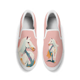 Assymetrical Horse Design  Slip  On Shoes