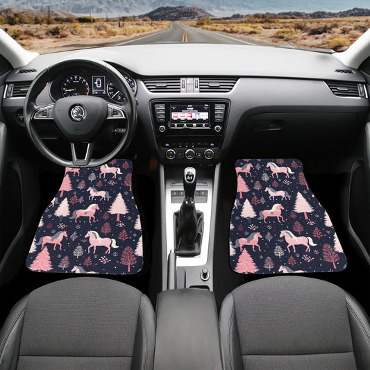 Car Floor Mat - Pink and Horses