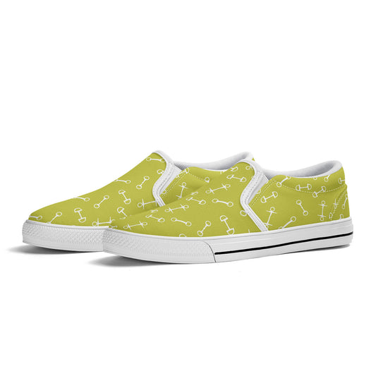 Horse Bit Design Slip On Shoes - Candy Colours - Lime