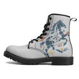 Tartan Check Floral Leather Boots