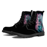 Neon Horse Art Leather Boots