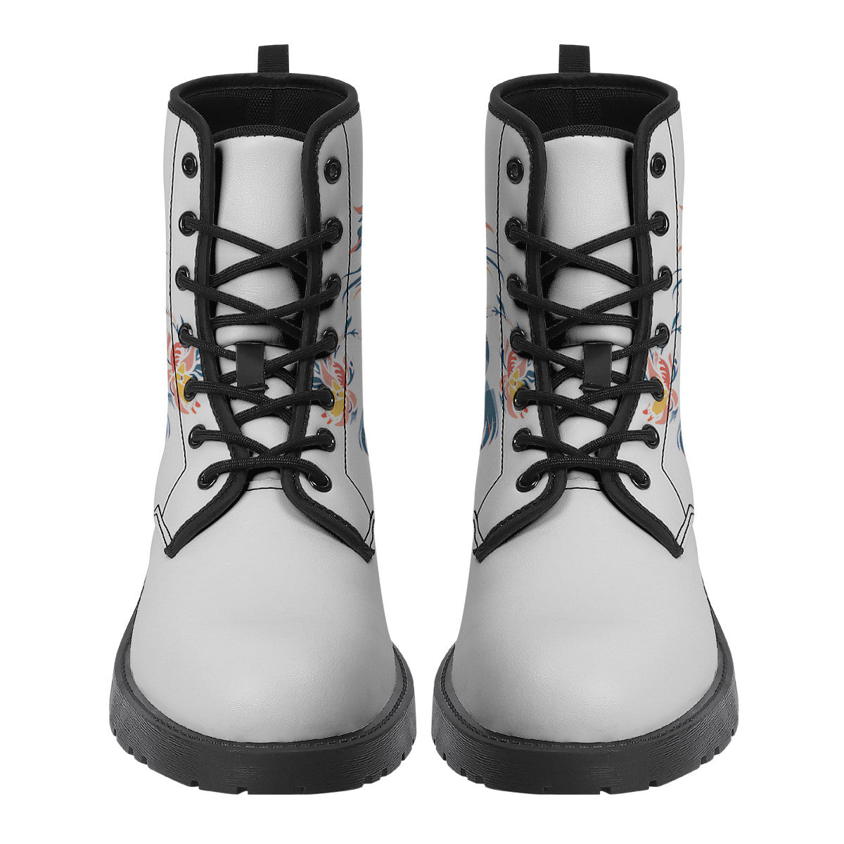 Tartan Check Floral Leather Boots