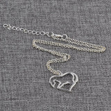 Heart Shape Abstract horse necklace