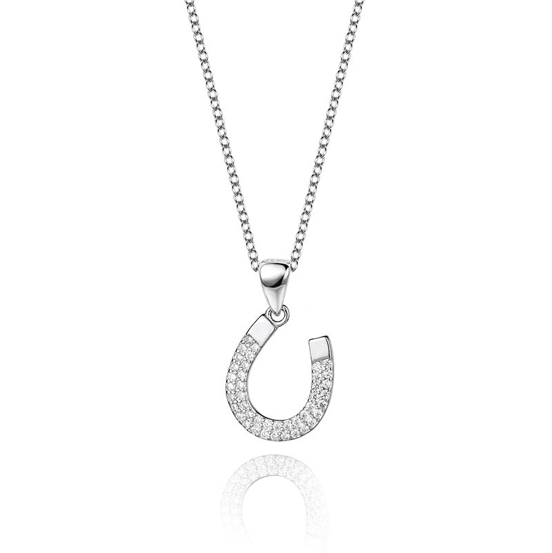 S925 Sparkling Horseshoe Necklace