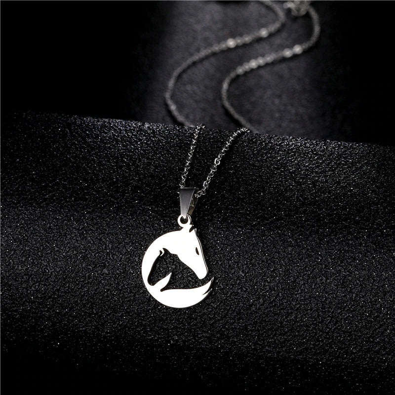 Cute Double horses Necklace