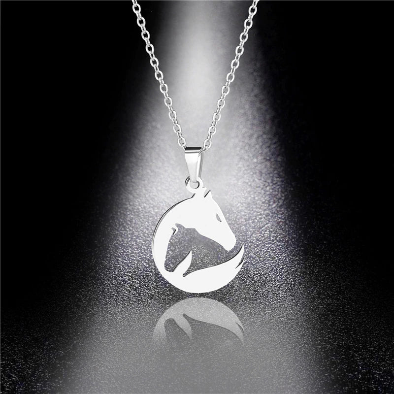 Cute Double horses Necklace