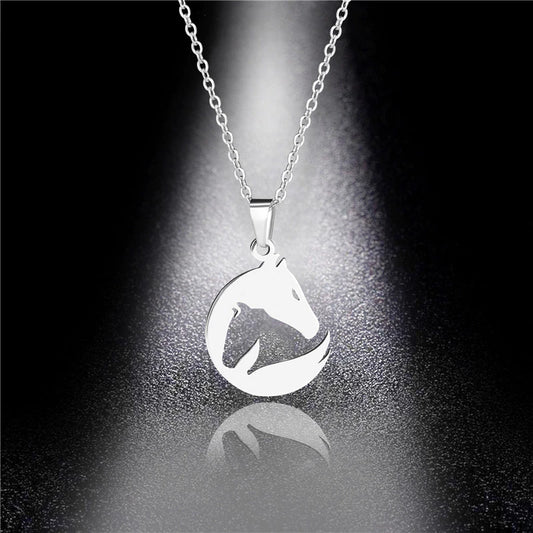 Cute Double horses Necklace