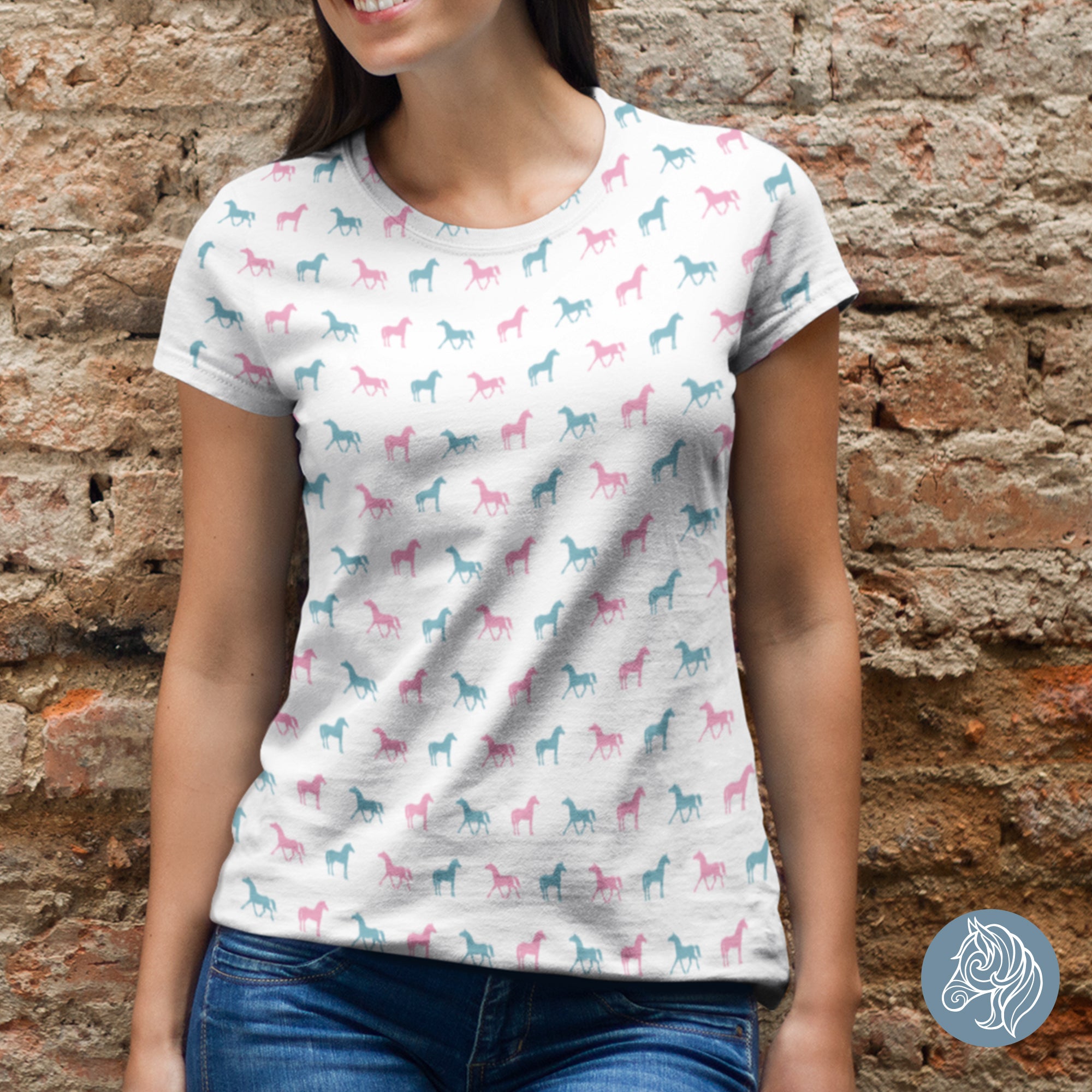 Horse Pattern Women T-shirt (Click for more colors)