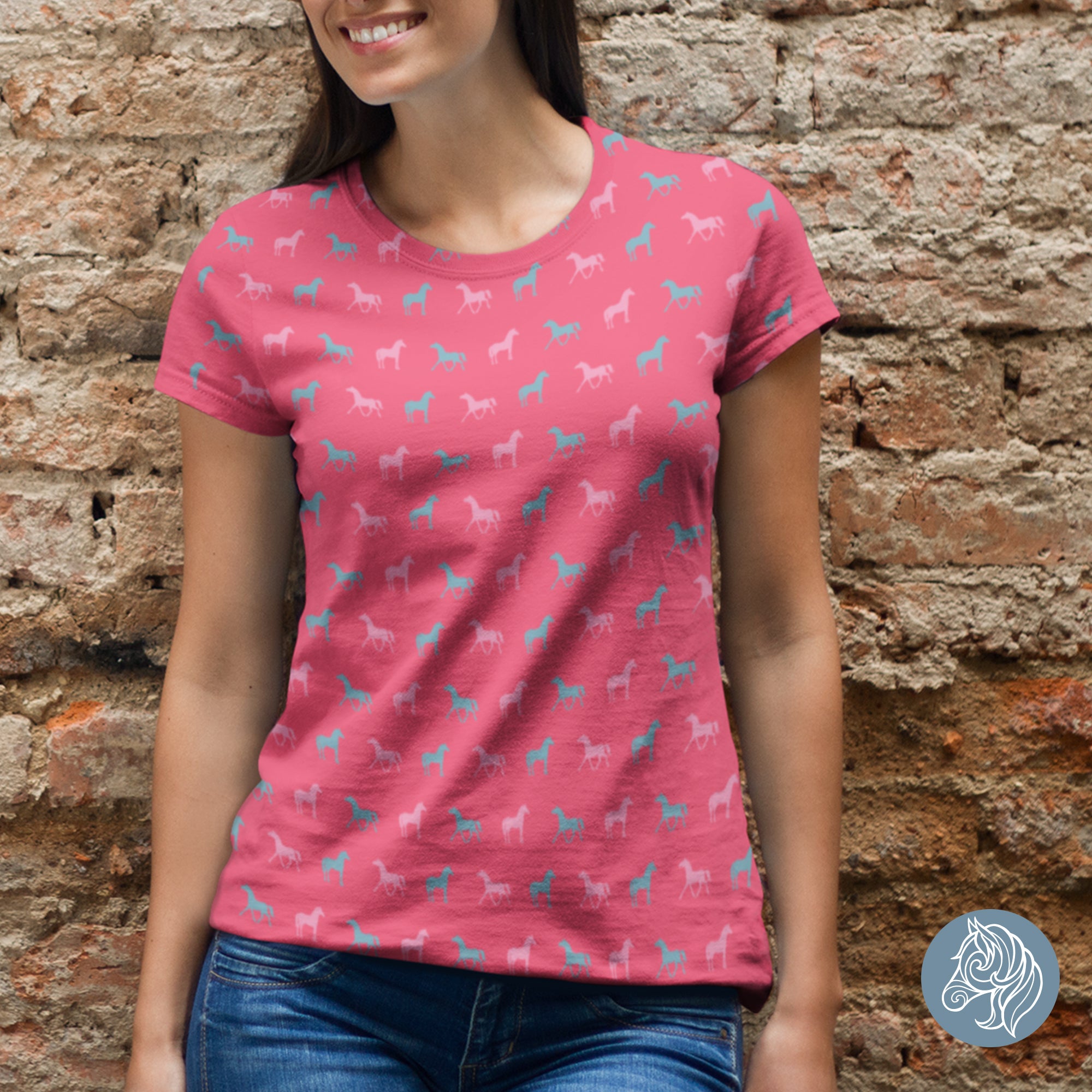 Horse Pattern Women T-shirt (Click for more colors)