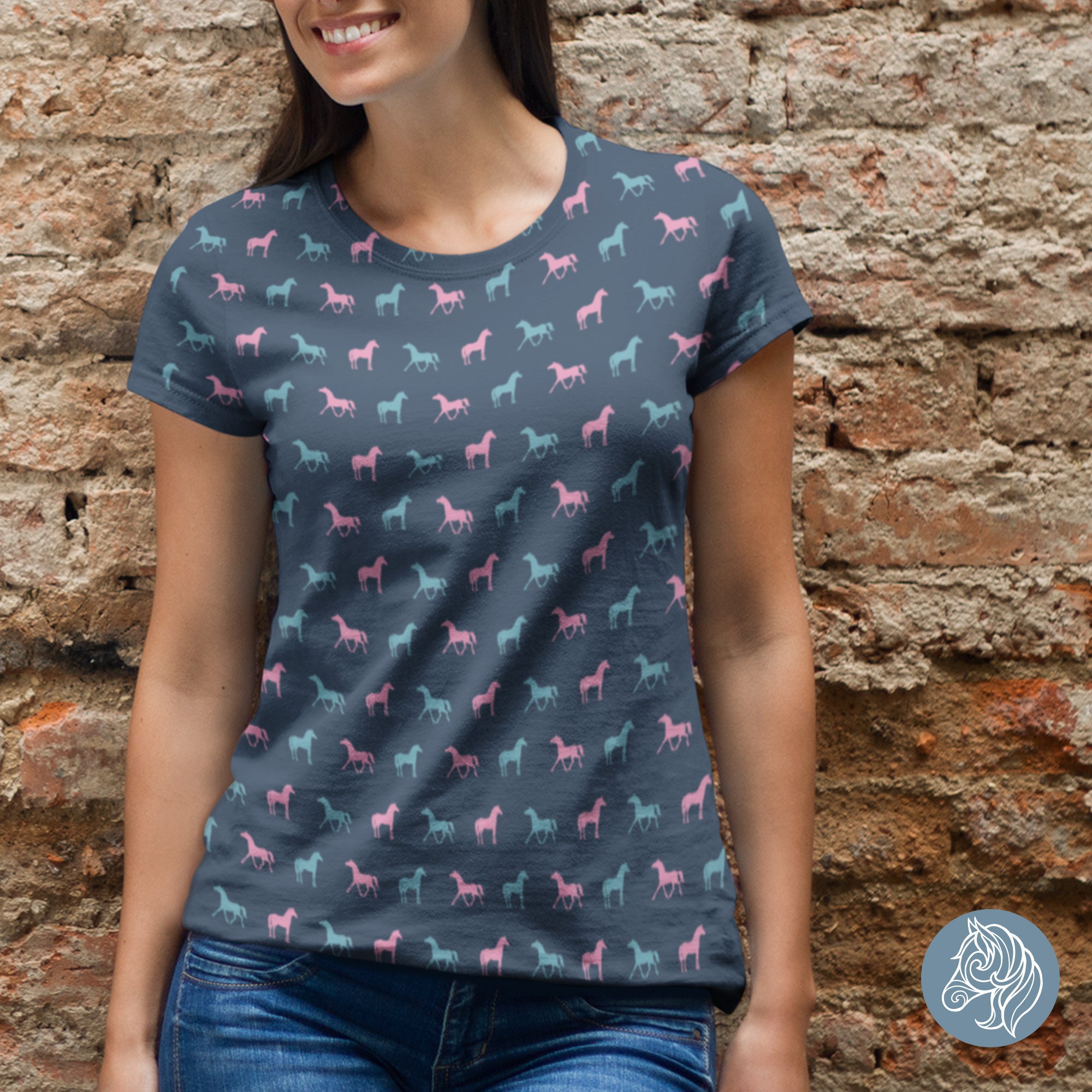 Horse Pattern Women T-shirt (Click for more colors)