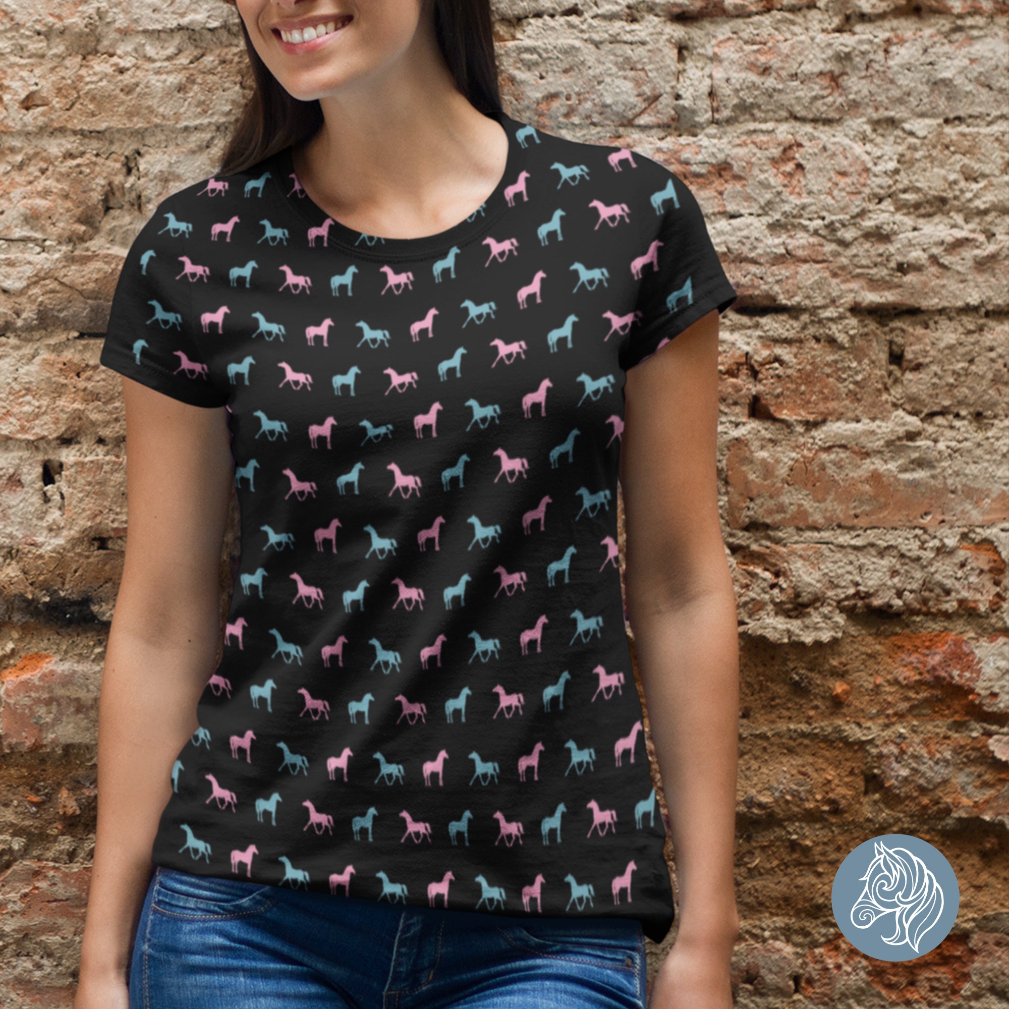 Horse Pattern Women T-shirt (Click for more colors)