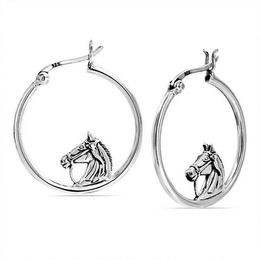 Horse Hoop Earring