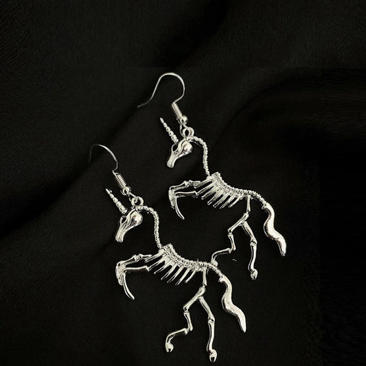 Unicorn Skeleton Dangle Earring