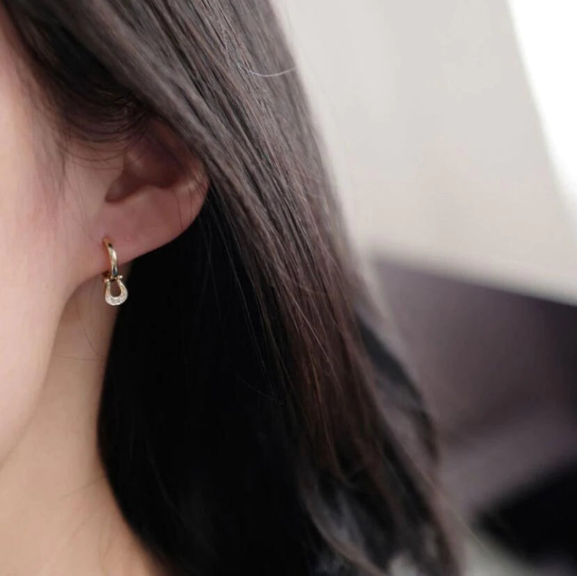 Sparkling Horseshoe Earring