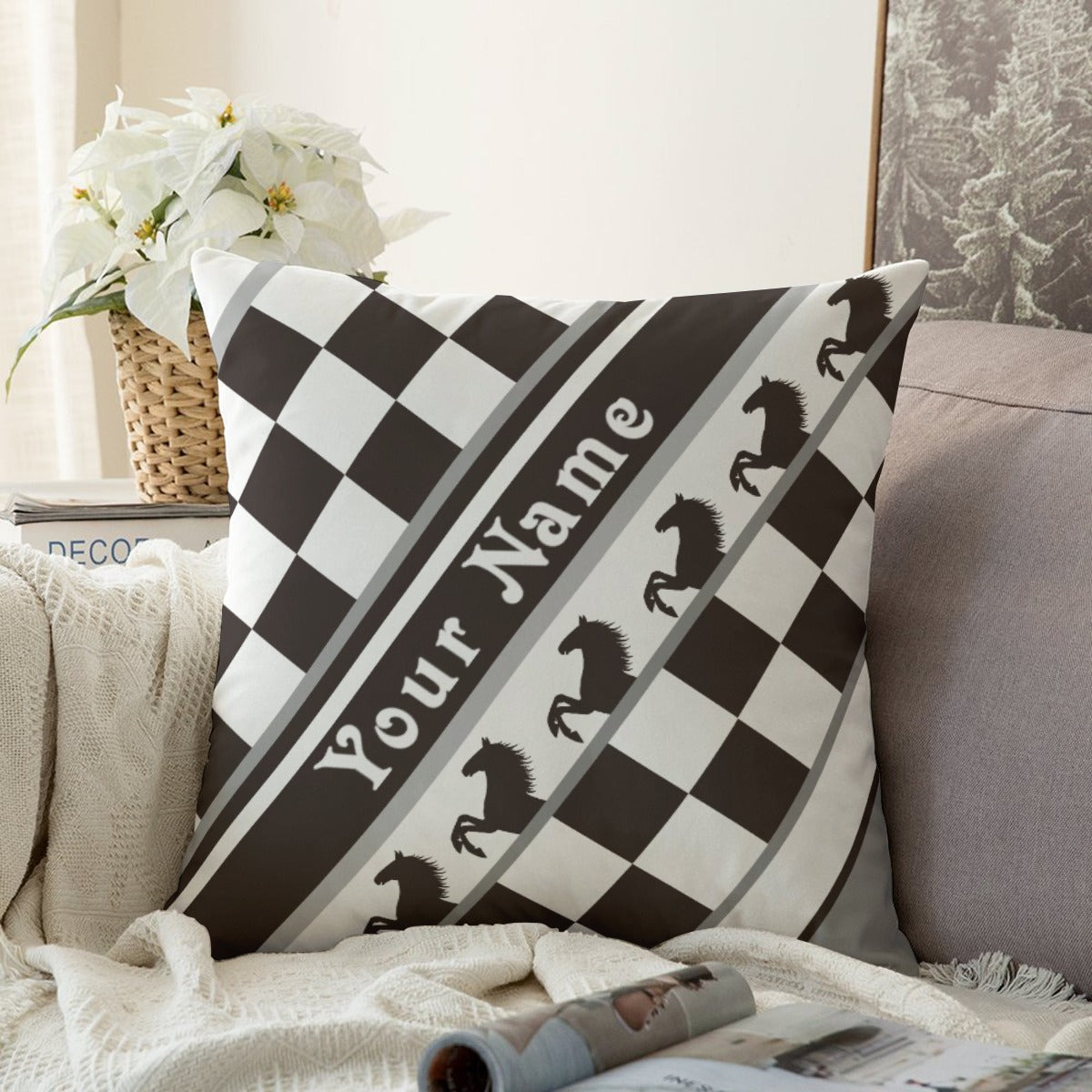 Couch Pillowcase (Personalized) - Checkers