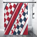 Checker x Horse Shower Curtain