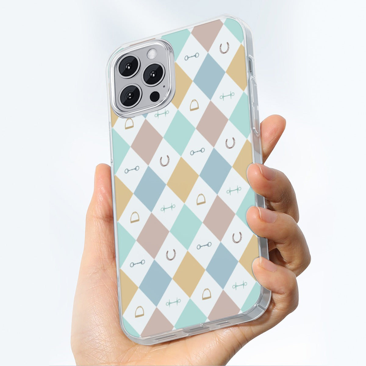 Diamond Pattern Horses Mobile Phone Case