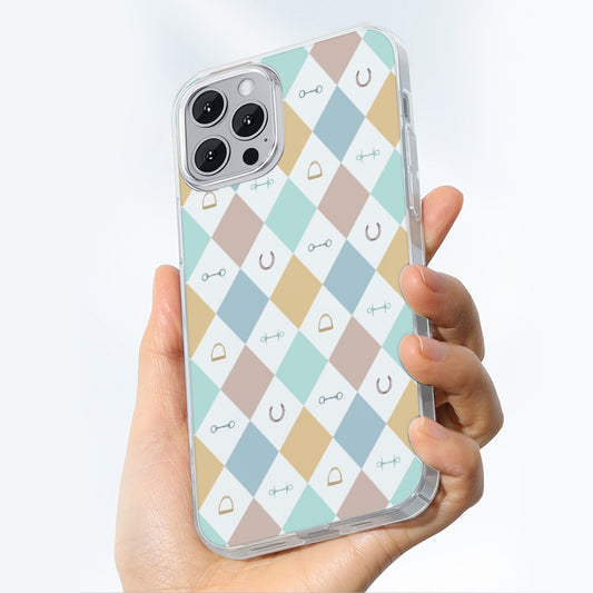 Diamond Pattern Horses Mobile Phone Case