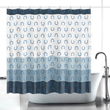 Horse Shoes Quick Dry Shower Curtain (Blue)