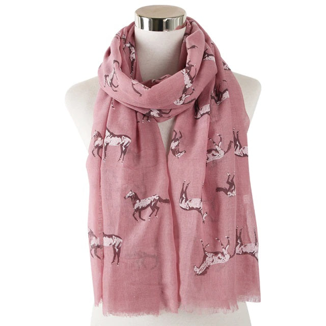 Natural Style Horse Pattern Shawl
