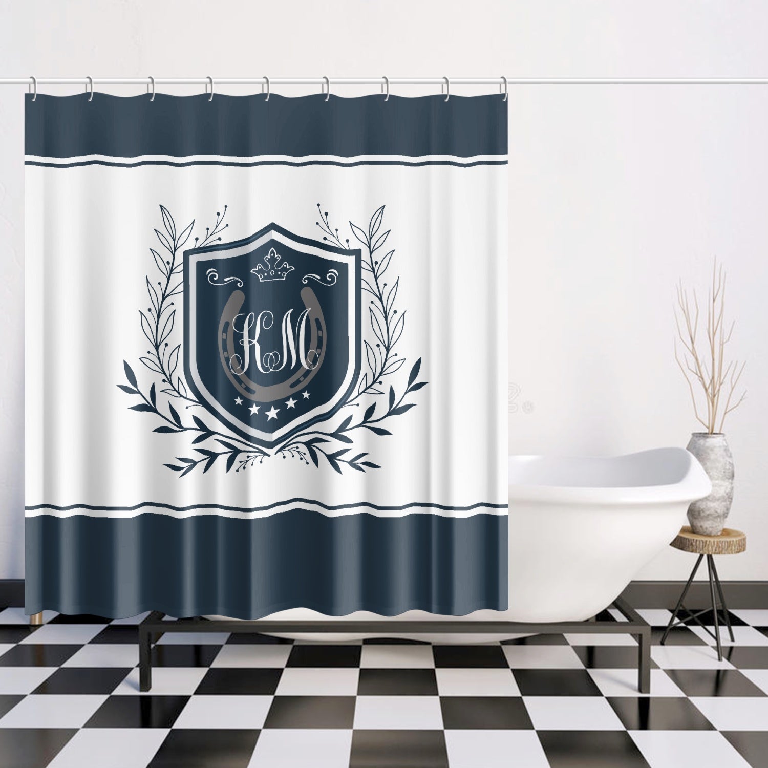 Horseshoe Emblem Shower Curtain